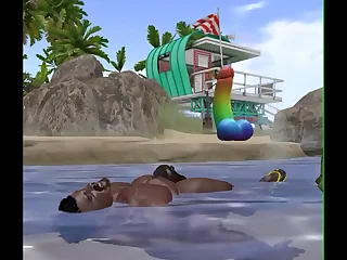 huge black muscle bull before natatorium