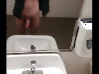 Cumshot in the restroom